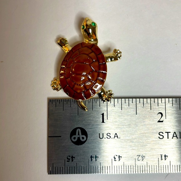 Vintage Early 1960's Turtle Figural Scatter Pins Mommy and Two Babies Unsigned - Picture 6 of 9